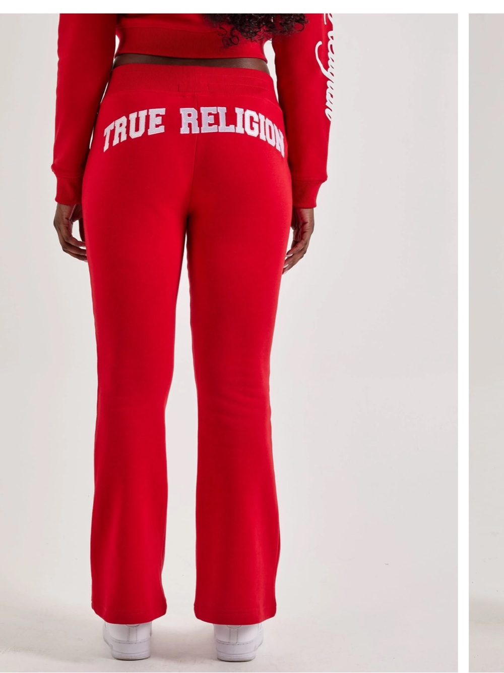 True Religion Red Bootcut Sweatpants with Logo - Picture 3 of 3